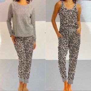 Live Love Lounge by Karen Neuburger 3 Piece PJ Lounge Set Lightgray animal print